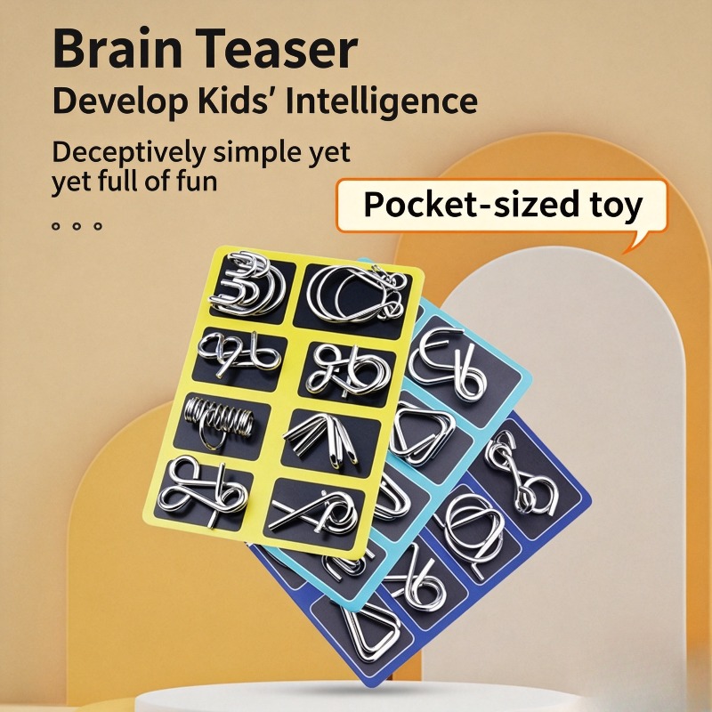 8 Pieces Metal Puzzle Set Clas - Board Game Ideas review and price