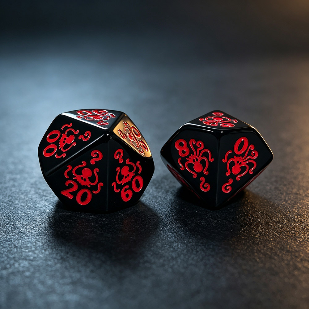 7Pcs Acrylic Dice Red Octopus  - Board Game Roleplay review and price
